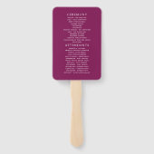 Floral Wedding Programme Plum and Pink Waterverf Handwaaier (Achterkant)