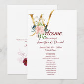 Floral Wedding Programme Programmakaart (Voorkant / Achterkant)