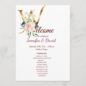 Floral Wedding Programme Programmakaart (Voorkant)