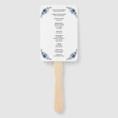 Floral Wedding Programme voor de blauwe en Paarse  Handwaaier (Achterkant)