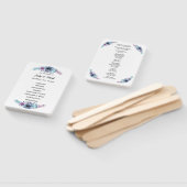 Floral Wedding Programme voor de blauwe en Paarse  Handwaaier (Niet-gemonteerd)