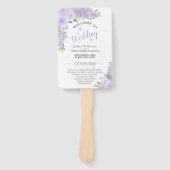 Floral Wedding Programme voor de Paarse Waterverf  Handwaaier (Voorkant)