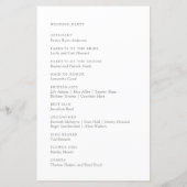 Floral Wedding Programme voor Elegant White Waterv (Achterkant)
