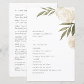 Floral Wedding Programme voor Elegant White Waterv (Voorkant / Achterkant)
