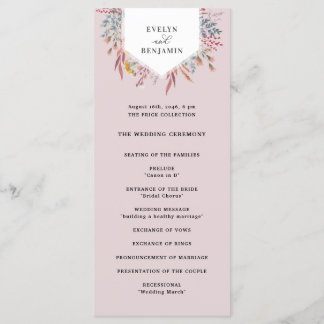Floral Wedding Programme voor Waterverf van moster Programmakaart