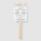 Floral Wedding Programme Waterverf Champagne Peach Handwaaier (Achterkant)