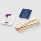 Floral Wedding Programme Waterverf plum and Navy Handwaaier (Niet-gemonteerd)