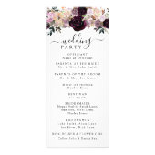 Floral Wedding Programme Wine Plum Mauve Herfst Reclamekaart (Achterkant)