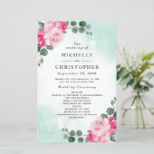 Floral Wedding Programs (programma's voor roze en  (Staand voorkant)