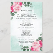 Floral Wedding Programs (programma's voor roze en  (Achterkant)
