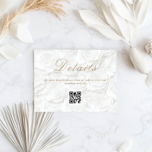 Floral Wedding QR code Details Informatiekaartje