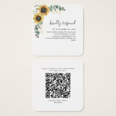 Floral Wedding QR Code RSVP Enclosure Kaart (Voorkant /achterkant)