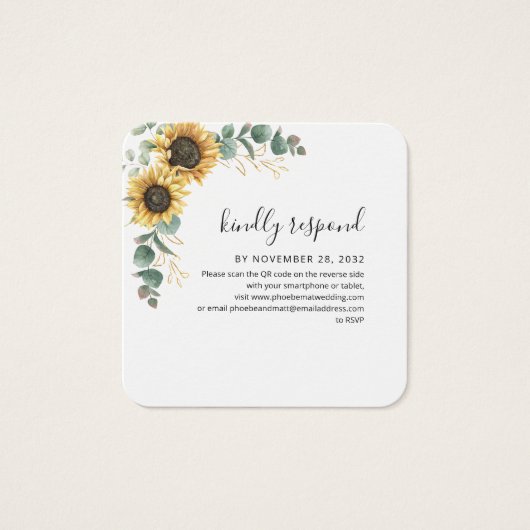 Floral Wedding QR Code RSVP Enclosure Kaart (Voorkant)