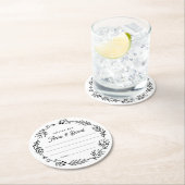 Floral Wedding Reception Advice Card Ronde Kartonnen Onderzetter (Insitu)