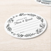 Floral Wedding Reception Advice Card Ronde Kartonnen Onderzetter (Gebogen)