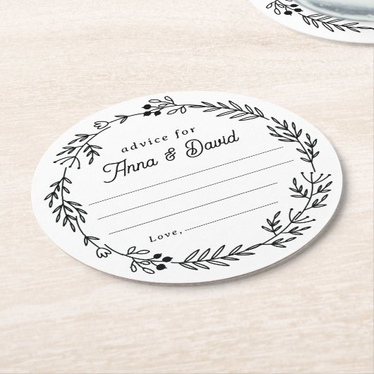 Floral Wedding Reception Advice Card Ronde Kartonnen Onderzetter (Gebogen)