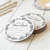 Floral Wedding Reception Advice Card Ronde Kartonnen Onderzetter
