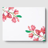 Floral Wedding Red Pink Magnolia Gastenboek (Achterkant)