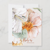 Floral Wedding Reply by with QR Code Blush Peach  RSVP Kaartje (Voorkant)