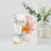 Floral Wedding Reply by with QR Code Blush Peach  RSVP Kaartje (Staand voorkant)