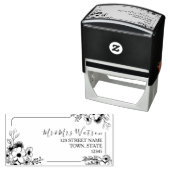 Floral Wedding Retour Adres Stamp Zelfinktende Stempel (In situ)
