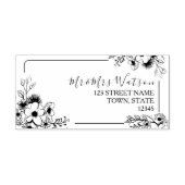 Floral Wedding Retour Adres Stamp Zelfinktende Stempel (Design)