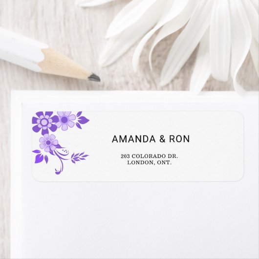 Floral Wedding Return Label (Insitu)