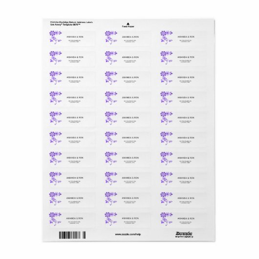 Floral Wedding Return Label (Full Sheet)
