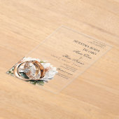 Floral wedding ring acrylic wedding  acryl uitnodigingen (Laagn)