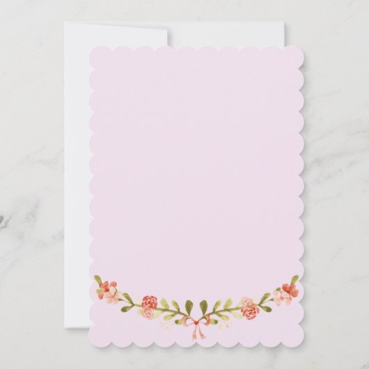 Floral Wedding Ring & Vows Uitnodiging (Achterkant)