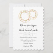 Floral Wedding Ring & Vows Uitnodiging (Voorkant)