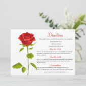 Floral Wedding Routebeschrijving Red Rose Botanica Kaart (Staand voorkant)