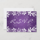 Floral Wedding RSVP Exotic Blooms Paars (Achterkant)