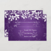Floral Wedding RSVP Exotic Blooms Paars (Voorkant / Achterkant)