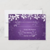 Floral Wedding RSVP Exotic Blooms Paars Kaartje (Voorkant)
