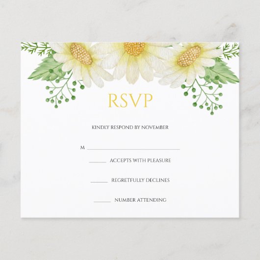 Floral Wedding RSVP Kaart Flyer (Voorkant)