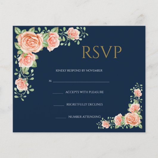 Floral Wedding RSVP-kaart Flyer (Voorkant)