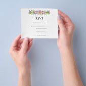 Floral Wedding RSVP Kaart Flyer (Hand)
