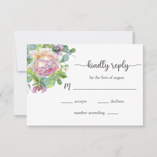 Floral Wedding RSVP-kaart RSVP Kaartje (Voorkant)