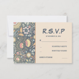 Floral Wedding RSVP-kaarten RSVP Kaartje