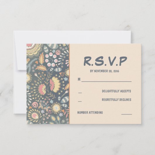 Floral Wedding RSVP-kaarten RSVP Kaartje (Voorkant)