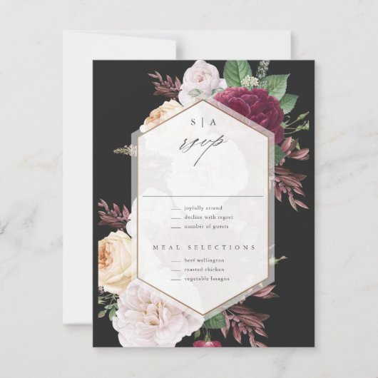  Floral Wedding RSVP Kaartje (Voorkant)