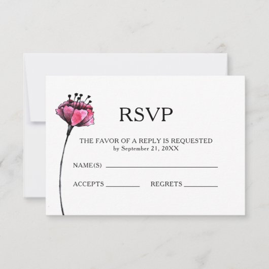 Floral Wedding RSVP Kaartje (Voorkant)