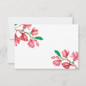 Floral Wedding RSVP Roze Magnolia White Kaart (Achterkant)