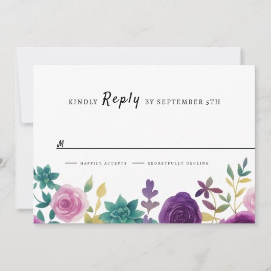 FLORAL wedding RSVP Save The Date (Voorkant)