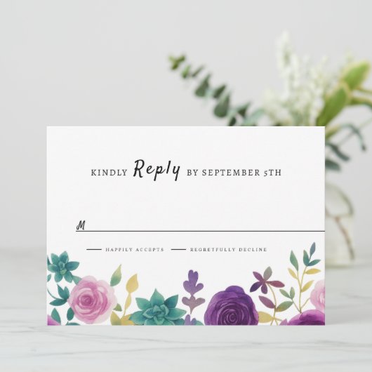 FLORAL wedding RSVP Save The Date (Staand voorkant)