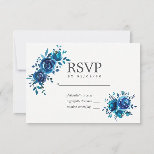 Floral Wedding RSVP Waterverf (Voorkant)