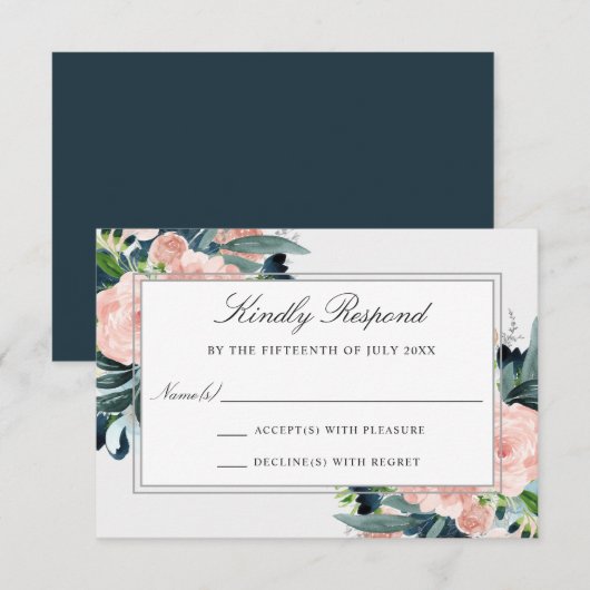 Floral Wedding RSVP Waterverf (Voorkant / Achterkant)
