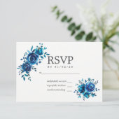 Floral Wedding RSVP Waterverf Kaartje (Staand voorkant)