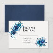 Floral Wedding RSVP Waterverf Kaartje (Voorkant / Achterkant)